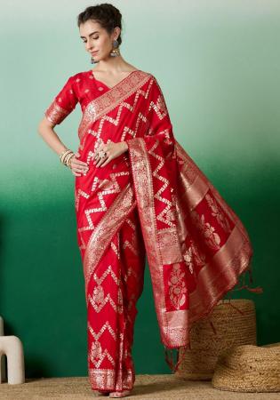 Picture of Elegant Cotton Crimson Saree