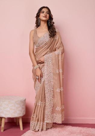 Picture of Comely Silk Tan Saree