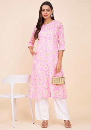 Picture of Cotton & Linen Lavender Blush Readymade Salwar Kameez