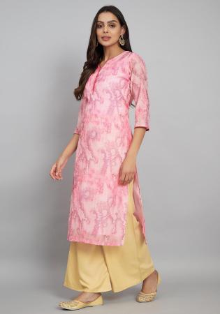 Picture of Charming Linen Light Pink Kurtis & Tunic