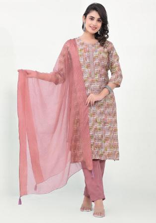 Picture of Sightly Cotton Rosy Brown Readymade Salwar Kameez