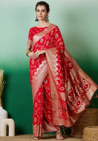 Picture of Shapely Cotton Dark Red Saree