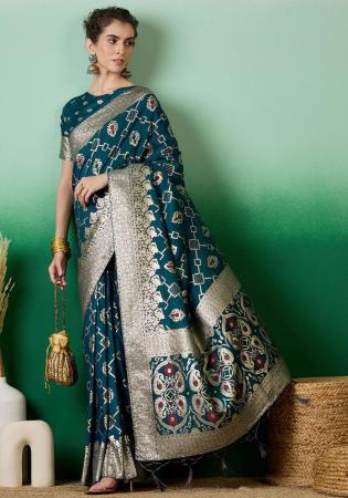 Picture of Bewitching Cotton Teal Saree