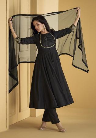 Picture of Sublime Silk Black Anarkali Salwar Kameez