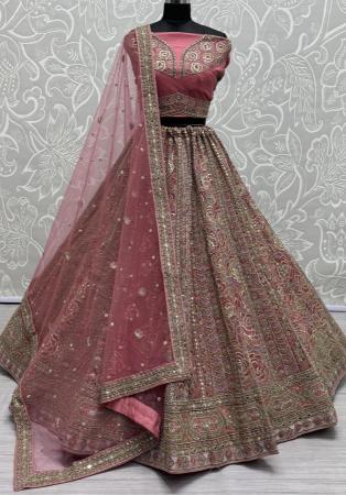 Picture of Well Formed Net Grey Lehenga Choli