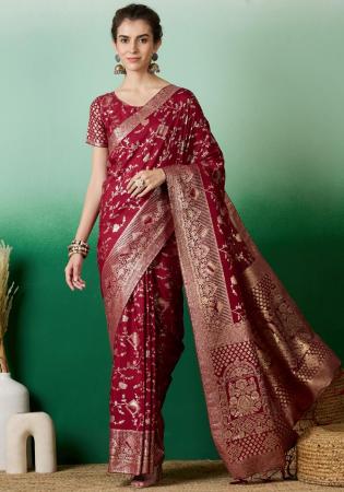 Picture of Bewitching Cotton Maroon Saree