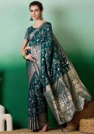 Picture of Wonderful Cotton Teal Saree
