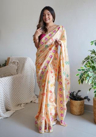 Picture of Exquisite Chiffon & Silk Tan Saree