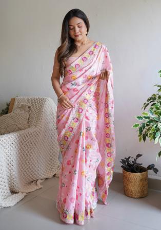 Picture of Taking Chiffon & Silk Thistle Saree