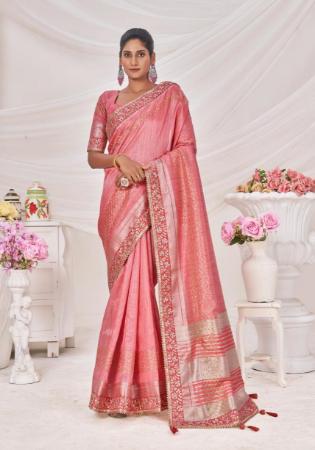 Picture of Bewitching Silk Pale Violet Red Saree