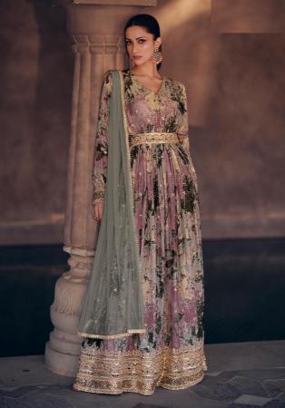 Picture of Well Formed Georgette Dim Gray Anarkali Salwar Kameez