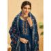 Picture of Organza Midnight Blue Straight Cut Salwar Kameez