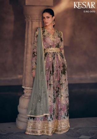 Picture of Sublime Georgette Grey Anarkali Salwar Kameez