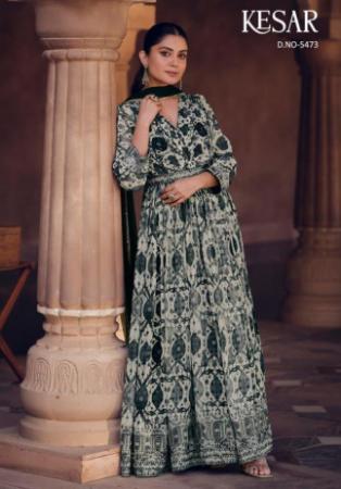 Picture of Shapely Georgette Grey Anarkali Salwar Kameez