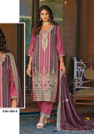 Picture of Chiffon Indian Red Straight Cut Salwar Kameez