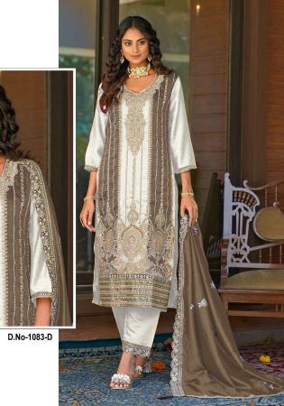 Picture of Charming Chiffon Dark Grey Straight Cut Salwar Kameez