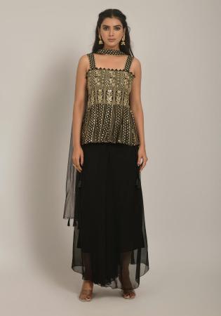 Picture of Graceful Georgette Black Readymade Salwar Kameez