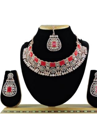 Picture of Nice Chiffon Fire Brick Necklace Set