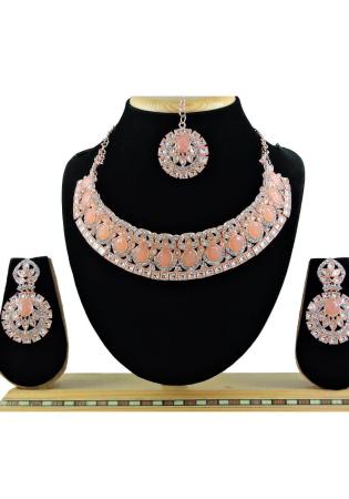 Picture of Fascinating Chiffon Tan Necklace Set