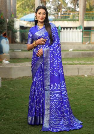 Picture of Fine Silk Royal Blue Saree