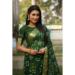 Picture of Well Formed Silk Dark Olive Green Saree