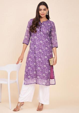 Picture of Exquisite Linen Plum Kurtis & Tunic