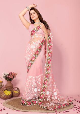 Picture of Nice Net Light Pink Saree