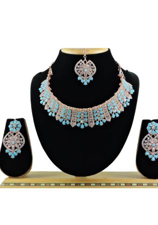 Picture of Ravishing Medium Aqua Marine Necklace Set