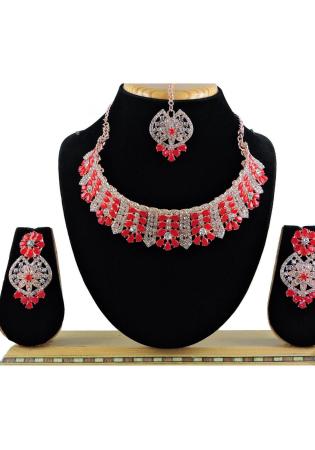 Picture of Beautiful Crimson & Necklace Set