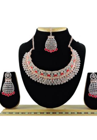 Picture of Comely Fire Brick Necklace Set