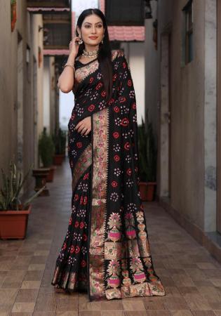 Picture of Fascinating Silk Black Saree