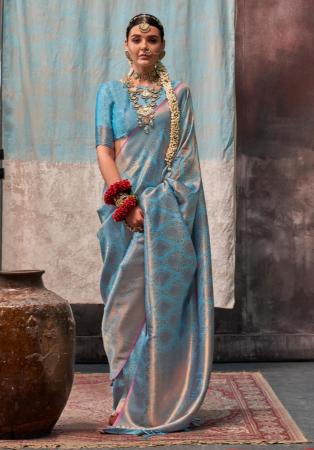 Picture of Classy Silk Cadet Blue Saree