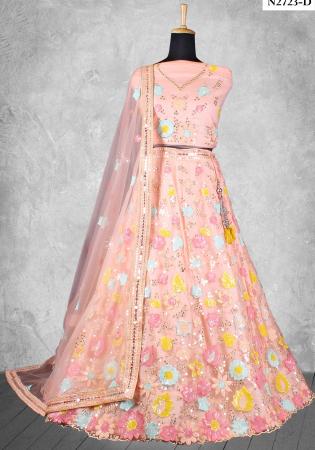 Picture of Alluring Net Light Pink Lehenga Choli