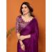 Picture of Resplendent Chiffon & Silk Purple Saree