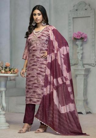 Picture of Rayon & Cotton Brown Readymade Salwar Kameez