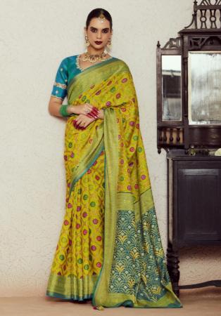 Picture of Shapely Brasso Olive Drab Saree