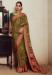 Picture of Fine Brasso Dark Olive Green Saree