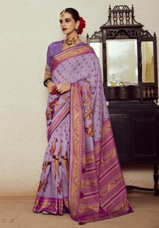 Picture of Lovely Brasso Light Slate Grey Saree