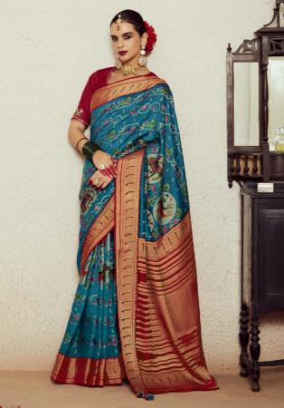 Picture of Fascinating Brasso Sea Green Saree