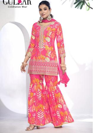 Picture of Splendid Chiffon Deep Pink Straight Cut Salwar Kameez