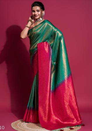 Picture of Beautiful Silk Medium Sea Green Saree