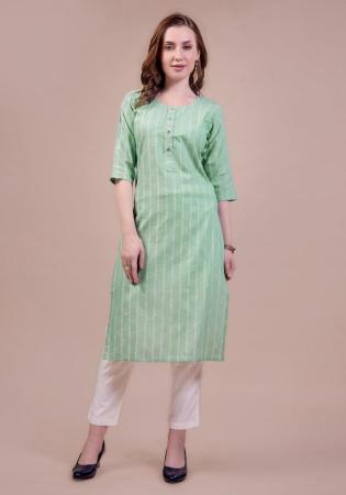 Picture of Excellent Cotton Dark Sea Green Kurtis & Tunic