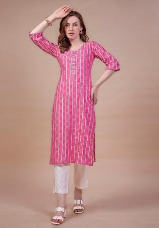 Picture of Elegant Cotton Pale Violet Red Kurtis & Tunic