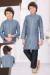 Picture of Stunning Silk Light Steel Blue Kurtas