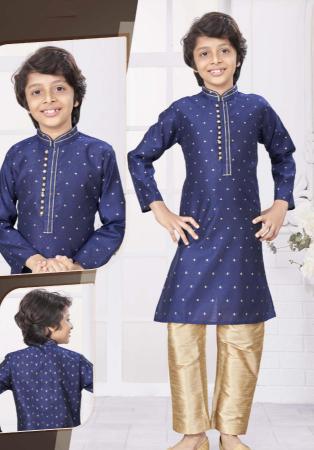 Picture of Fine Silk Dark Slate Blue Kurtas