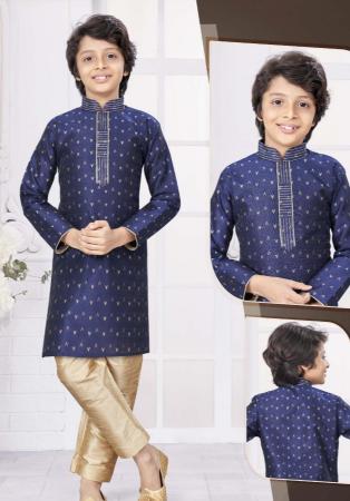 Picture of Sublime Silk Dark Slate Blue Kurtas