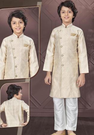 Picture of Pleasing Silk Beige Kurtas