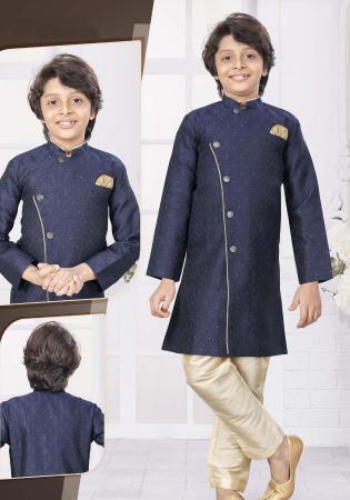 Picture of Ravishing Silk Navy Blue Kurtas