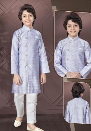 Picture of Marvelous Silk Light Slate Grey Kurtas