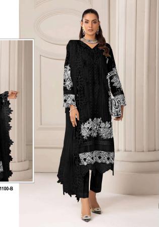 Picture of Admirable Georgette Black Straight Cut Salwar Kameez